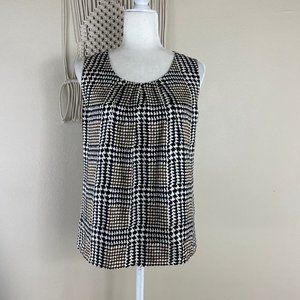 Talbots silk houndstooth tank top size 4